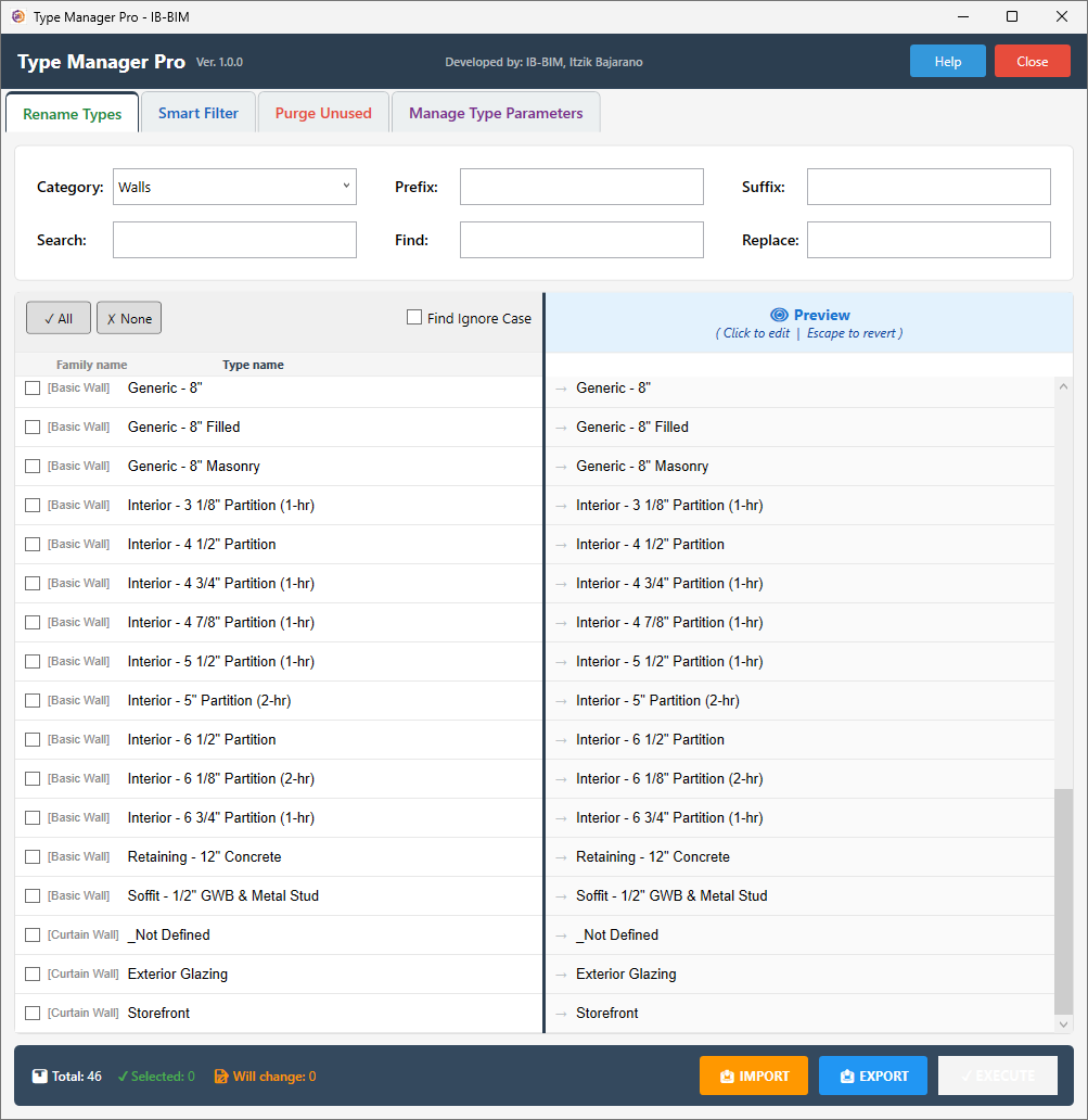 Type Manager Pro main window