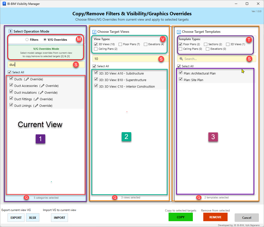 Filters Mode Interface